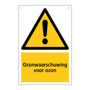 Ozonwaarschuwing voor ozon