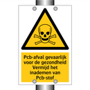 Pcb-afval gevaarlijk voor de gezondheid Vermijd het inademen van Pcb-stof