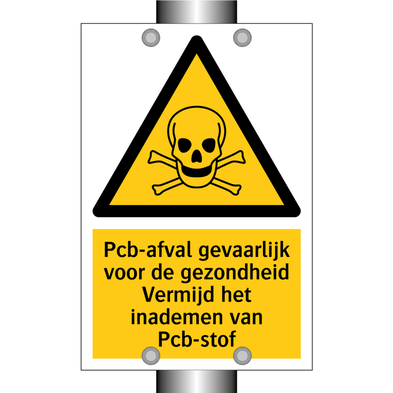 Pcb-afval gevaarlijk voor de gezondheid Vermijd het inademen van Pcb-stof