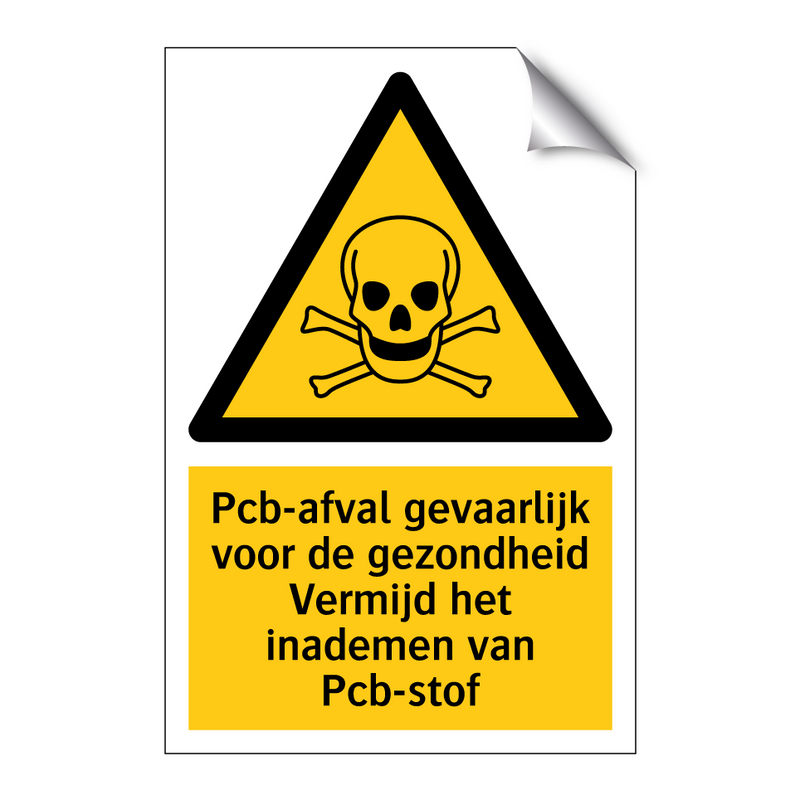 Pcb-afval gevaarlijk voor de gezondheid Vermijd het inademen van Pcb-stof