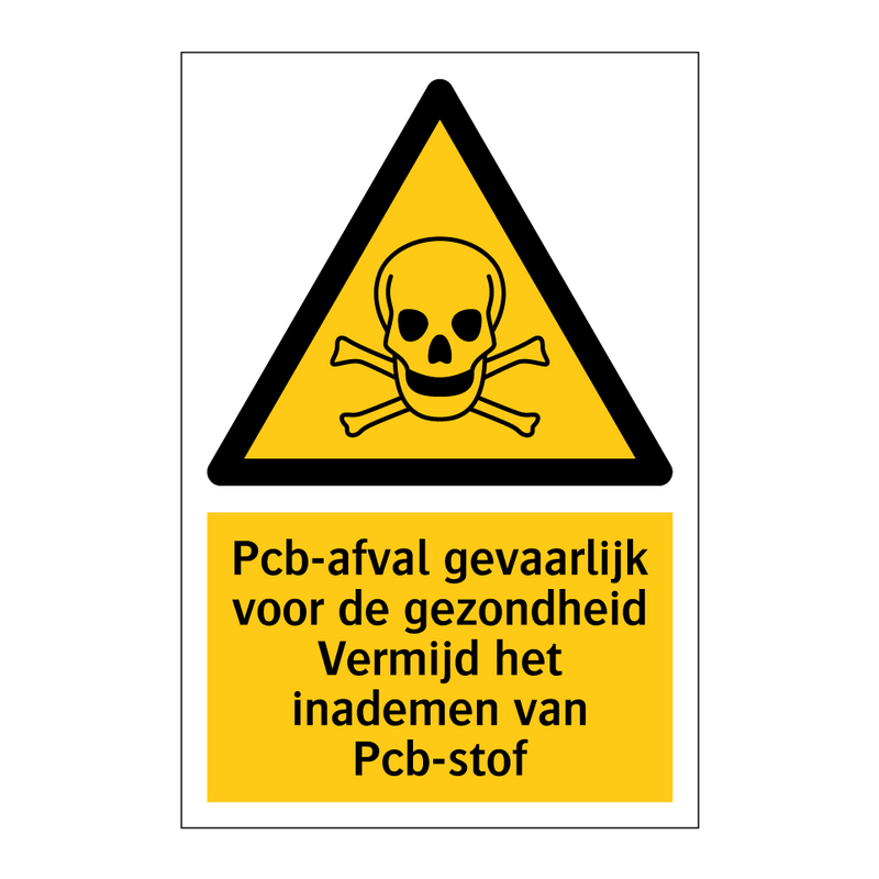 Pcb-afval gevaarlijk voor de gezondheid Vermijd het inademen van Pcb-stof