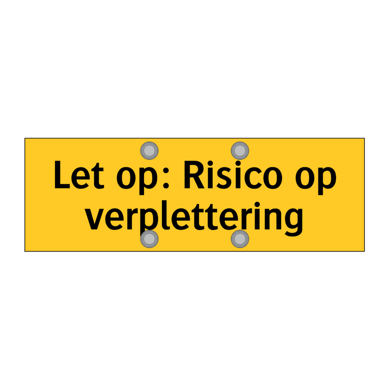 Let op: Risico op verplettering