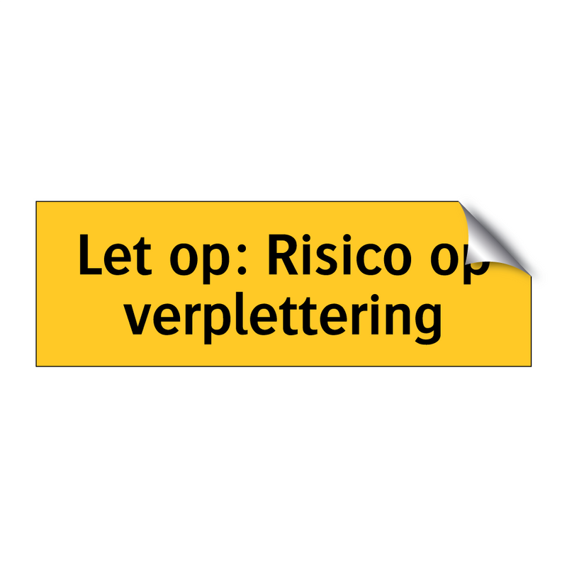Let op: Risico op verplettering