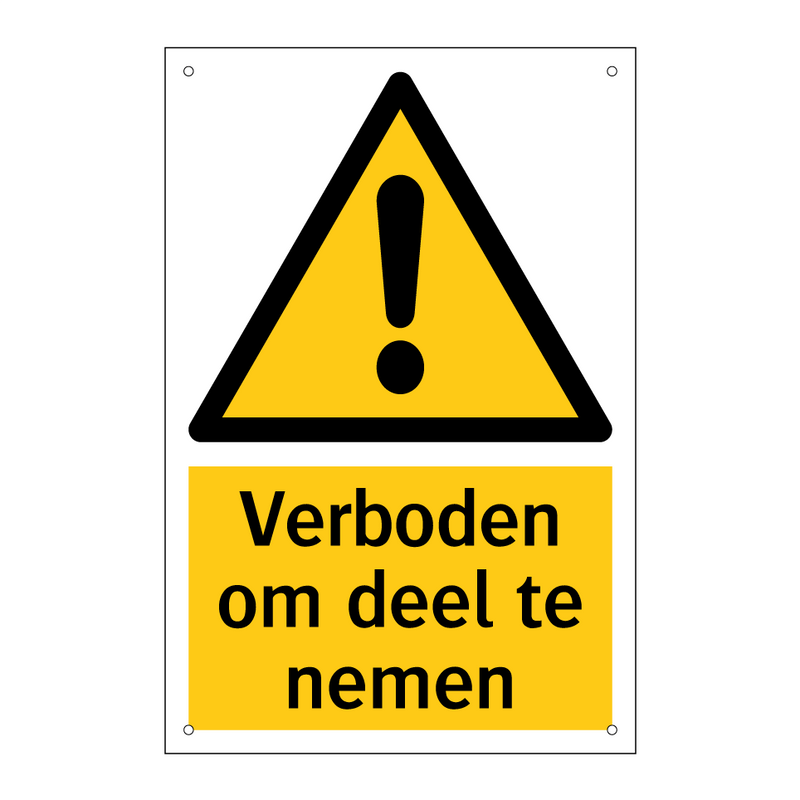 Verboden om deel te nemen