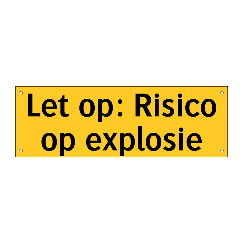 Let op: Risico op explosie