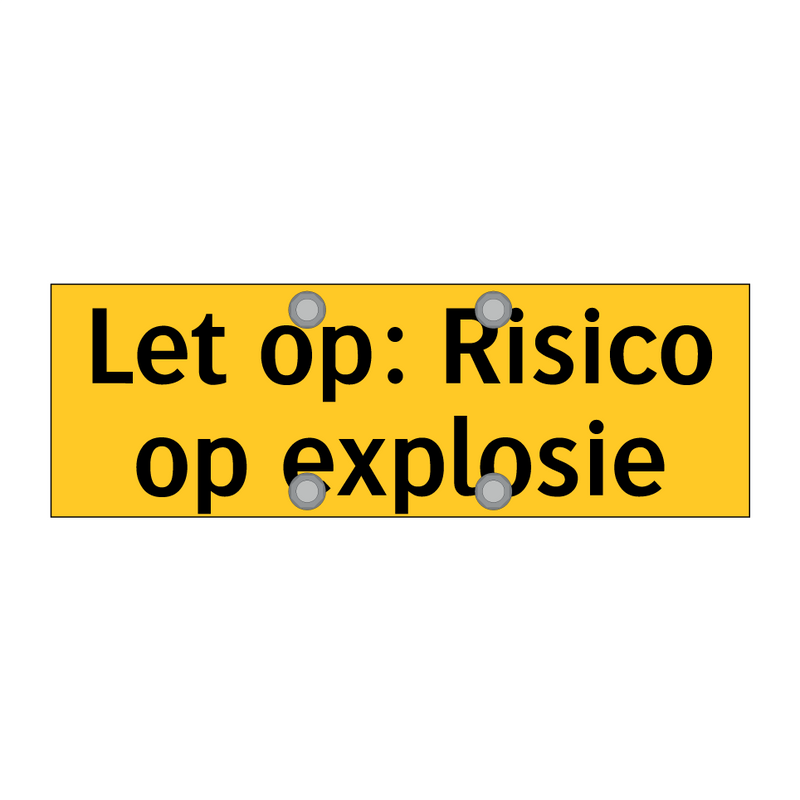 Let op: Risico op explosie