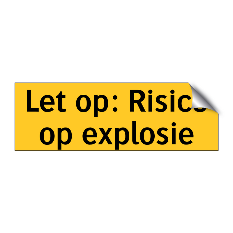 Let op: Risico op explosie