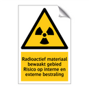 Radioactief materiaal bewaakt gebied Risico op interne en externe bestraling