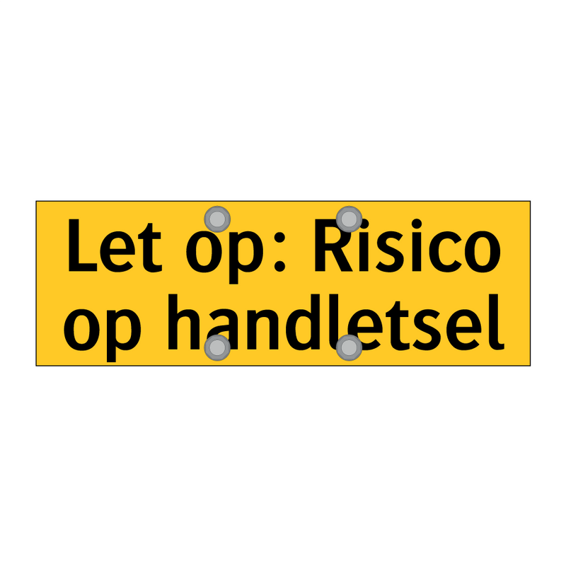 Let op: Risico op handletsel