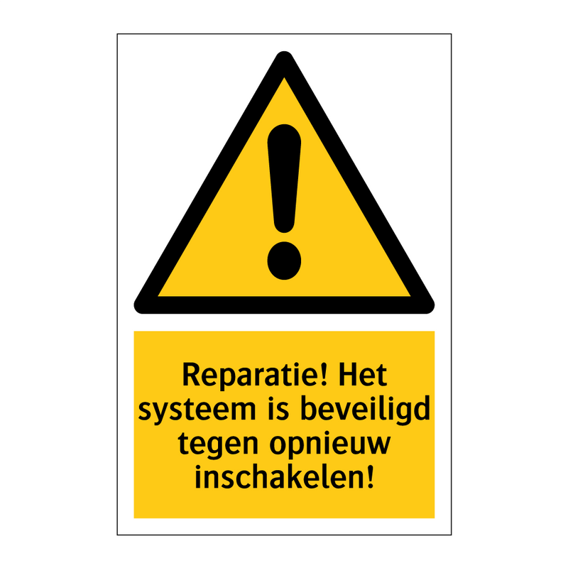 Reparatie! Het systeem is beveiligd tegen opnieuw inschakelen!