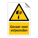 Gevaar voor snijwonden