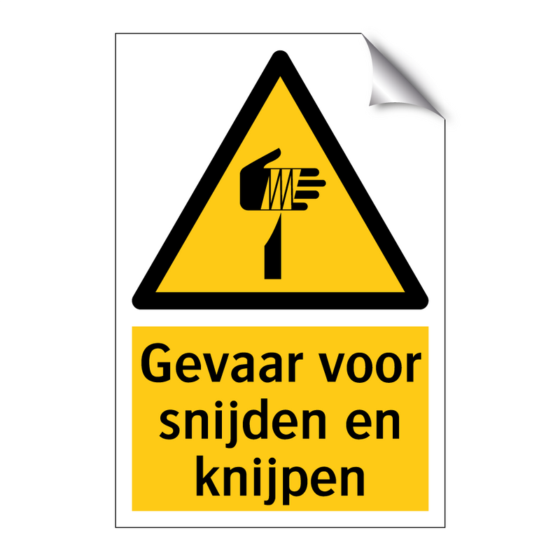 Gevaar voor snijden en knijpen