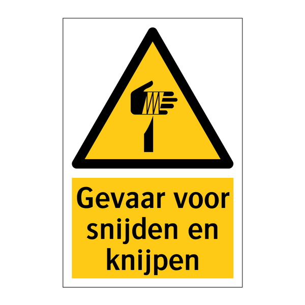 Gevaar voor snijden en knijpen