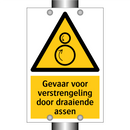 Gevaar voor verstrengeling door draaiende assen