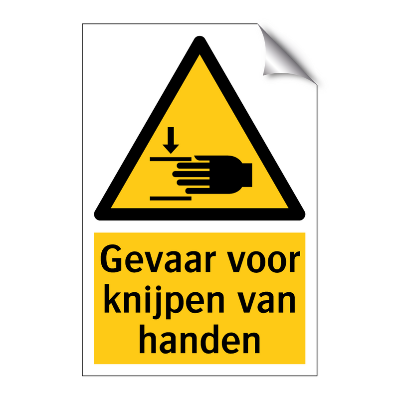 Gevaar voor knijpen van handen