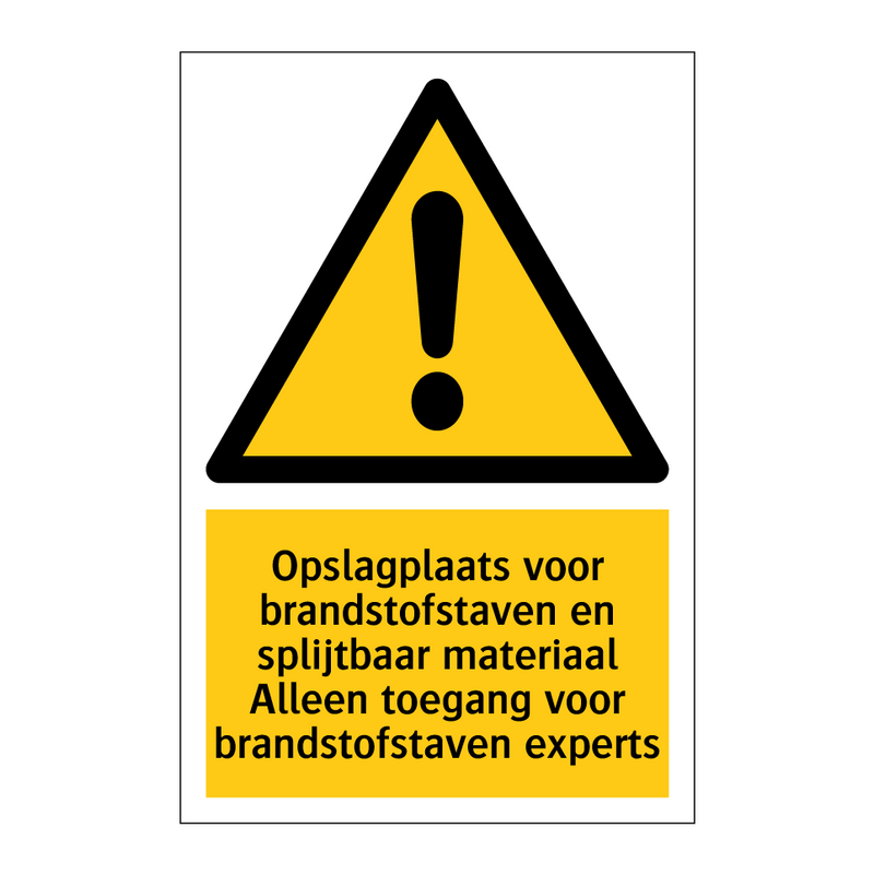 Opslagplaats voor brandstofstaven en splijtbaar materiaal Alleen toegang voor brandstofstaven experts