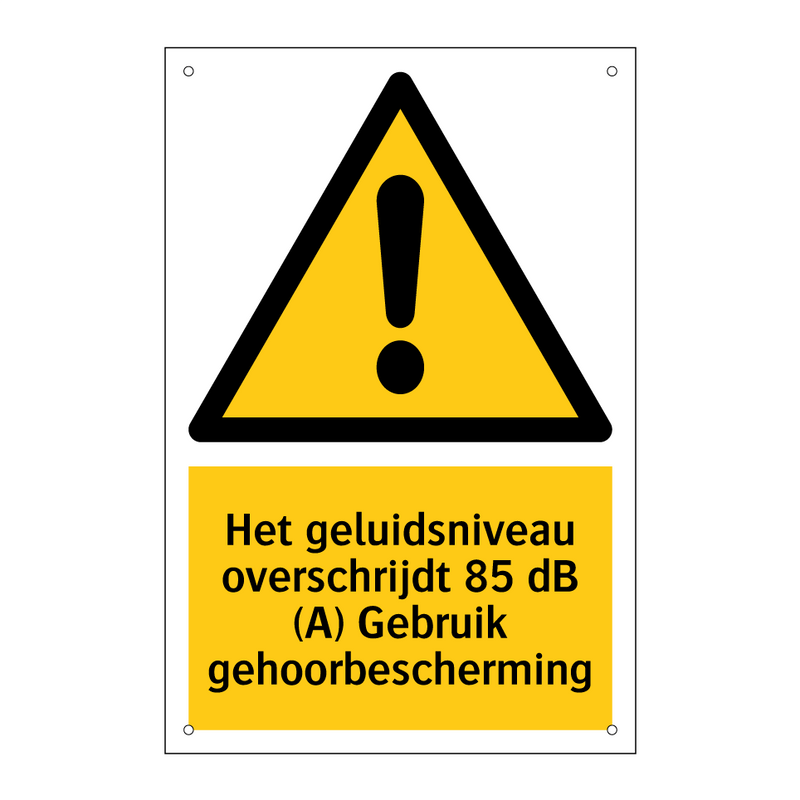 Het geluidsniveau overschrijdt 85 dB (A) Gebruik gehoorbescherming