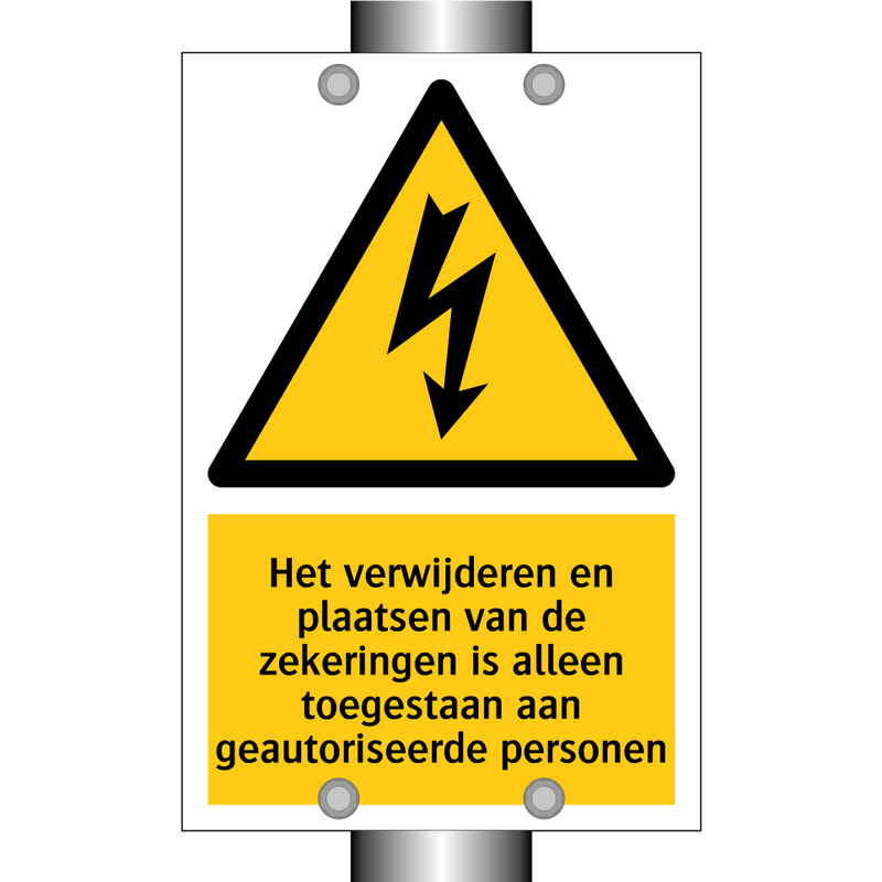 Het verwijderen en plaatsen van de zekeringen is alleen toegestaan aan geautoriseerde personen