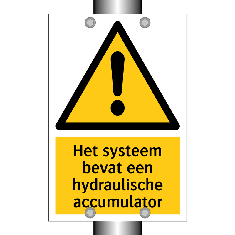 Het systeem bevat een hydraulische accumulator