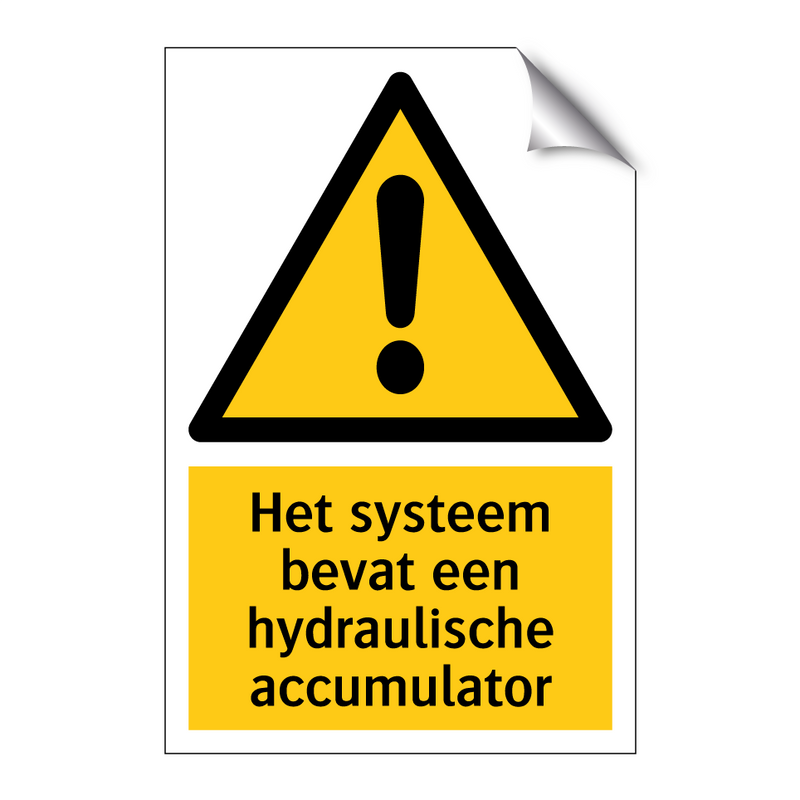 Het systeem bevat een hydraulische accumulator