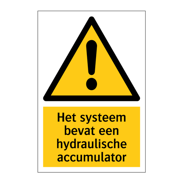 Het systeem bevat een hydraulische accumulator