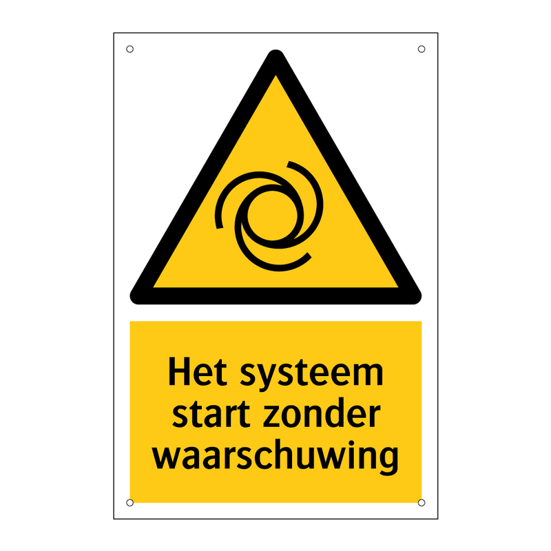 Het systeem start zonder waarschuwing