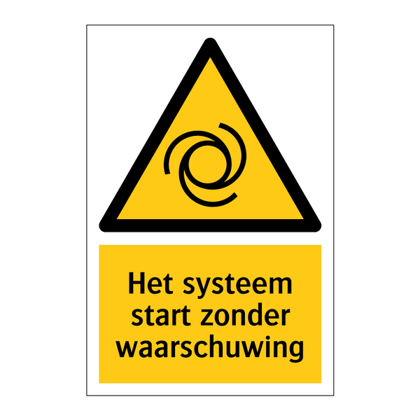 Het systeem start zonder waarschuwing