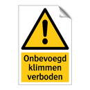 Onbevoegd klimmen verboden