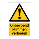 Onbevoegd klimmen verboden