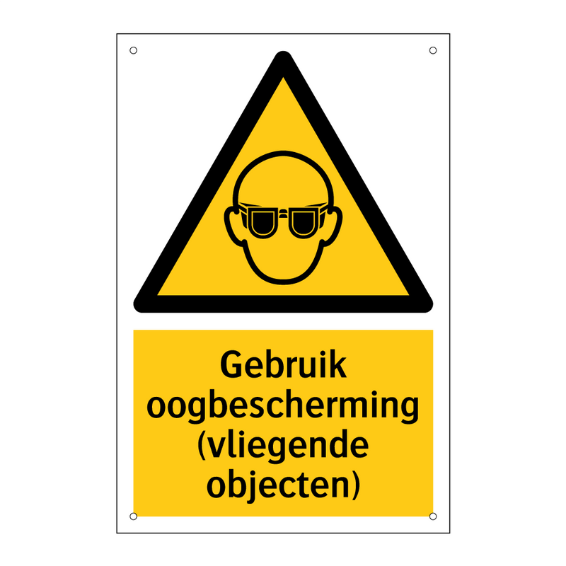 Gebruik oogbescherming (vliegende objecten)