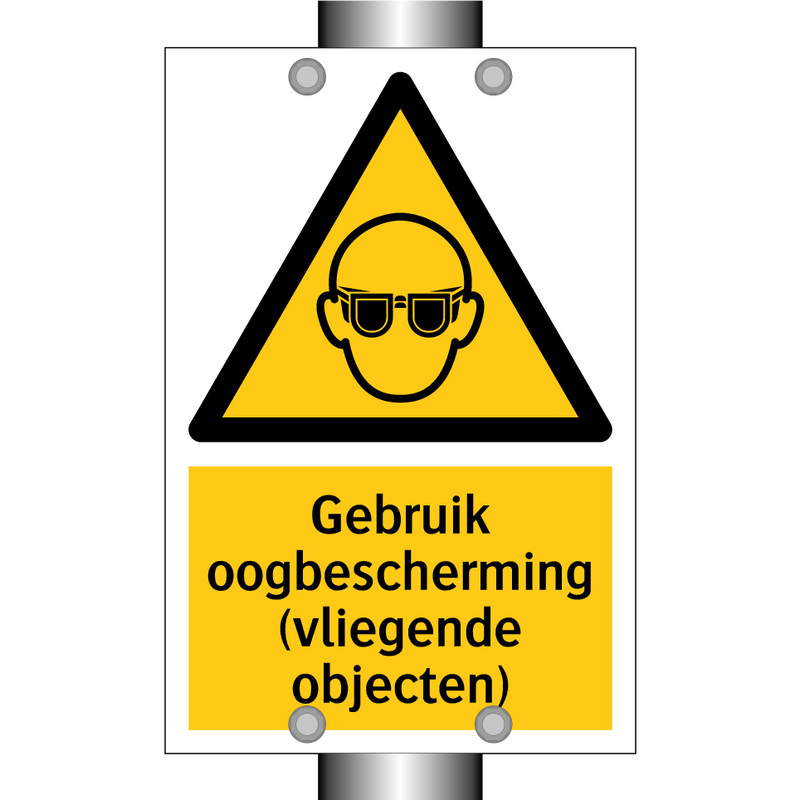Gebruik oogbescherming (vliegende objecten)