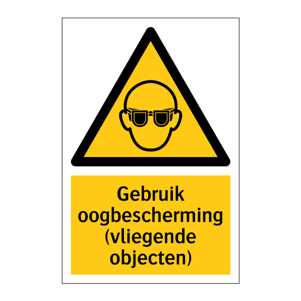 Gebruik oogbescherming (vliegende objecten)