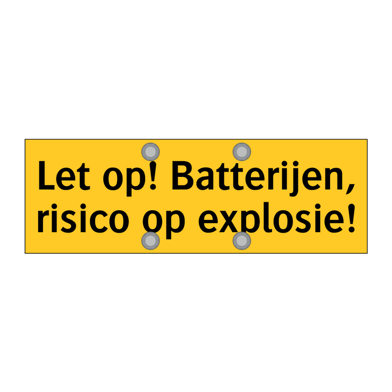 Let op! Batterijen, risico op explosie!