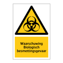 Waarschuwing Biologisch besmettingsgevaar