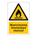 Waarschuwing Ontvlambare vloeistof