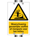 Waarschuwing gevaarlijke stoffen of mengsels voor het milieu