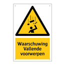 Waarschuwing Vallende voorwerpen