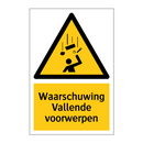 Waarschuwing Vallende voorwerpen