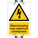 Waarschuwing voor elektrisch schokgevaar