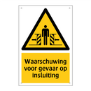 Waarschuwing voor gevaar op insluiting
