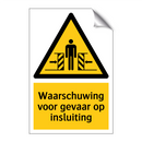 Waarschuwing voor gevaar op insluiting