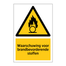 Waarschuwing voor brandbevorderende stoffen