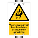 Waarschuwing voor handletsel door distributieriem aandrijving
