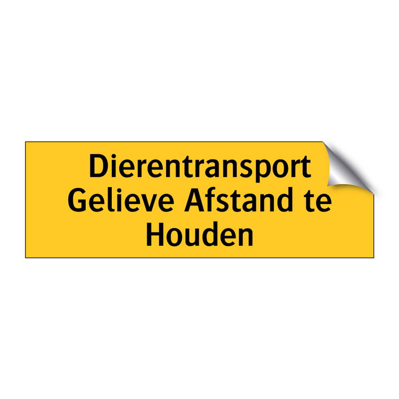 Dierentransport Gelieve Afstand te Houden