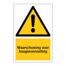 Waarschuwing voor hoogteverstelling