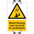Waarschuwing voor ijsval bij de windturbine