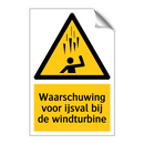 Waarschuwing voor ijsval bij de windturbine