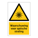 Waarschuwing voor optische straling