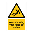 Waarschuwing voor risico op vallen