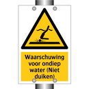 Waarschuwing voor ondiep water (Niet duiken)